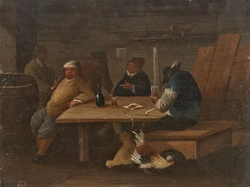 1630-Ferdinand van Apshoven the Younger - Bevitori e fumatori in un interno